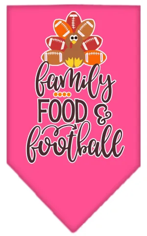 Family, Food, And Football Screen Print Bandana Bright Pink Large