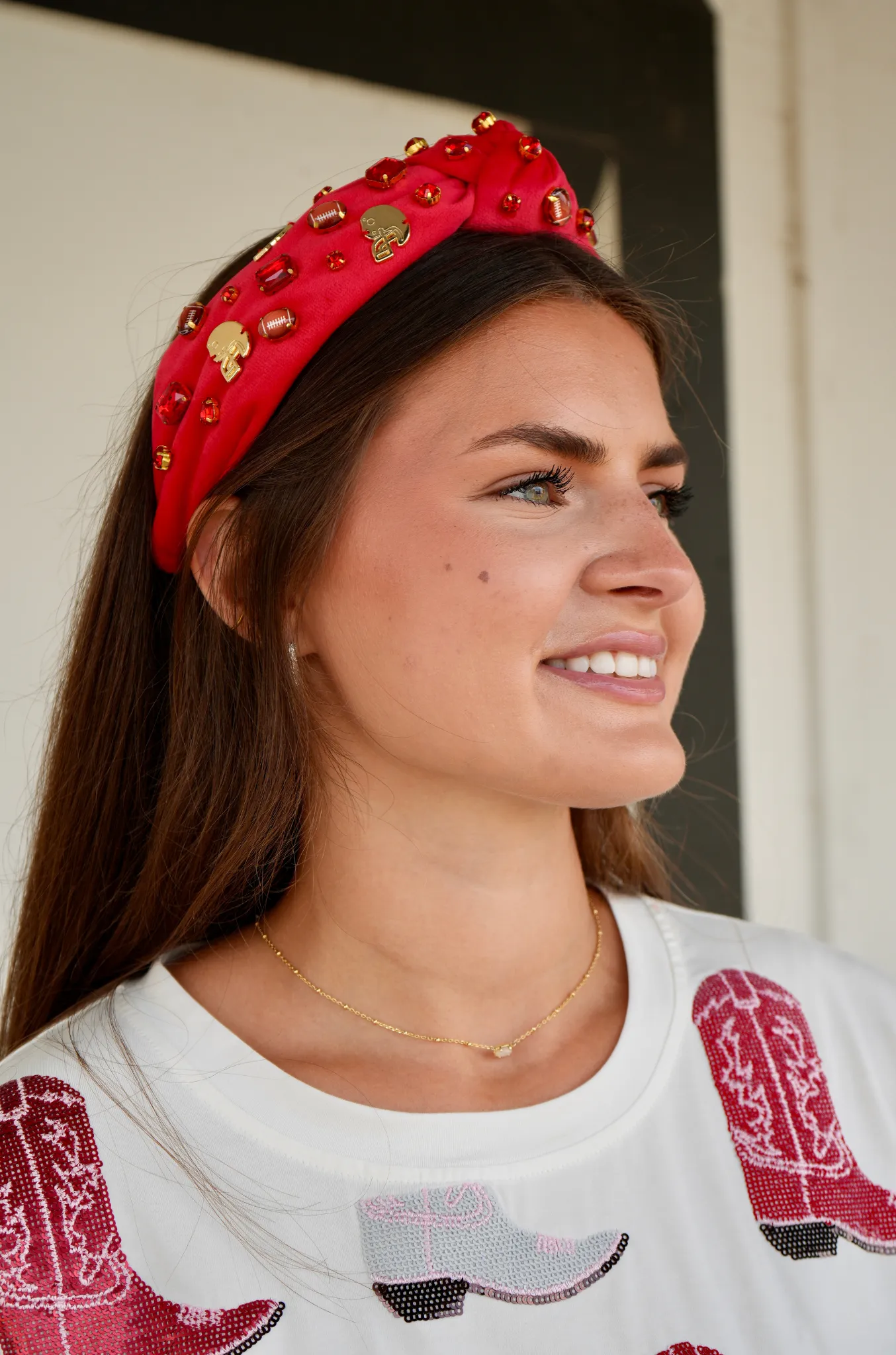 Fan Gear Football Headband - Red [Brianna Cannon]