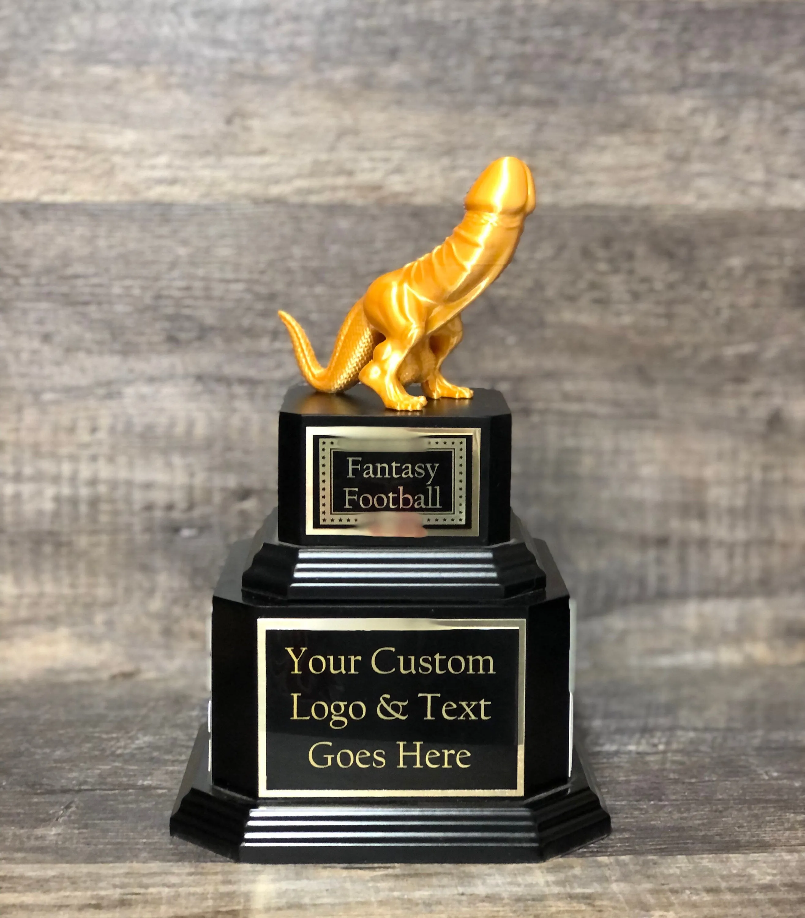 FFL Golden Dickasaurus LOSER Trophy Mature Fantasy Football Loser Funny Award Perpetual Trophy Last Place Dinosaur Dickhead Penis Award