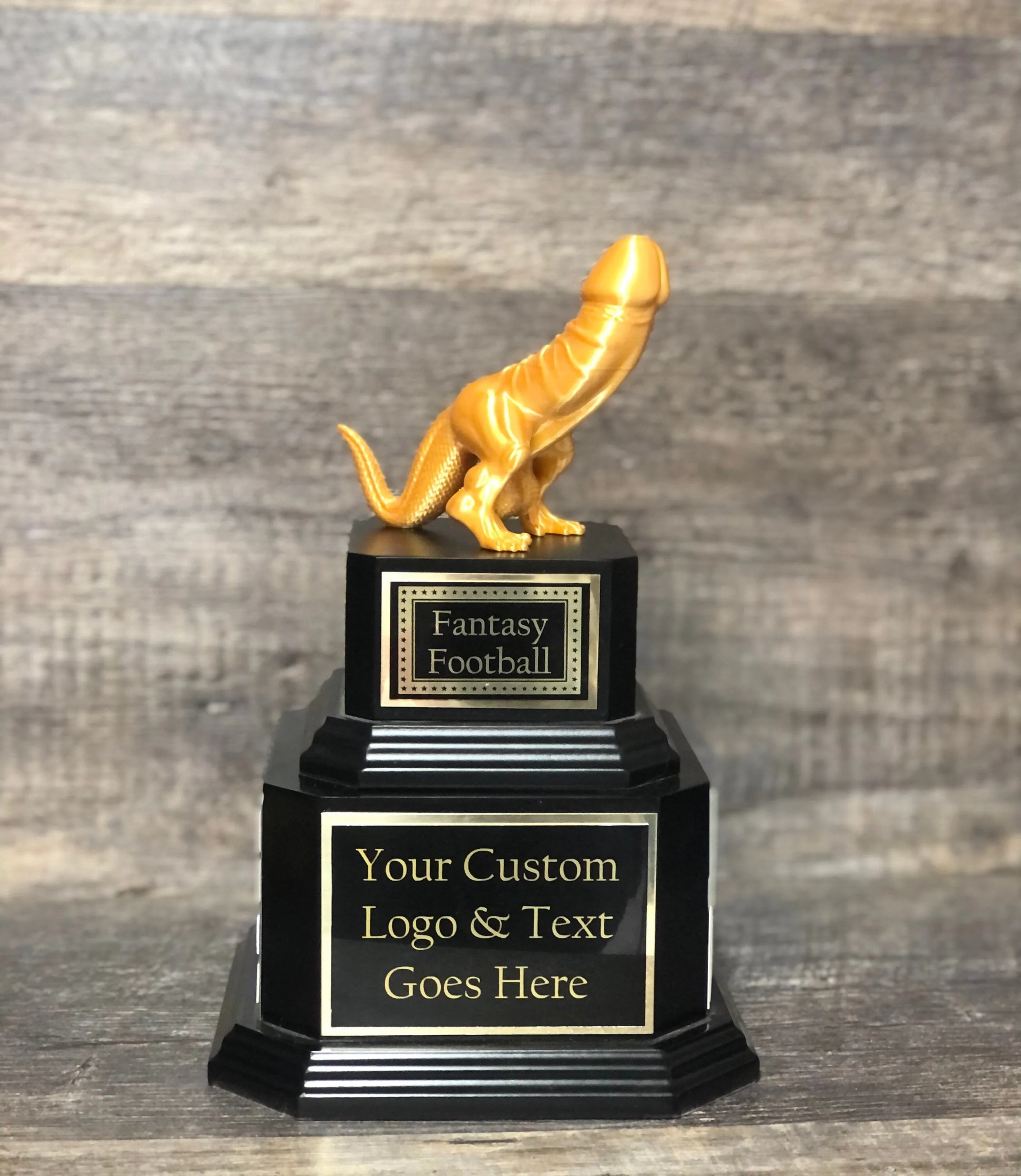 FFL Golden Dickasaurus LOSER Trophy Mature Fantasy Football Loser Funny Award Perpetual Trophy Last Place Dinosaur Dickhead Penis Award