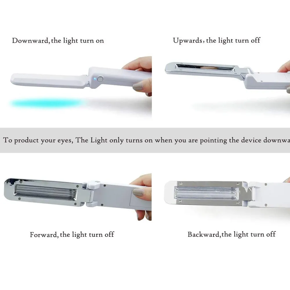 Foldable Mini UV-C Sanitizer Travel Wand - Portable UV-C Disinfection Lamp