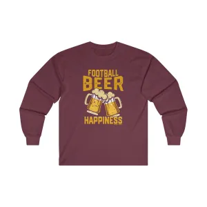 Football Beer and Happiness Long Sleeve Tee