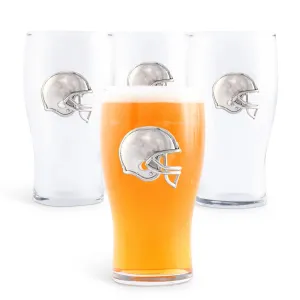 Football Beer Pint Glasses - Set of 4