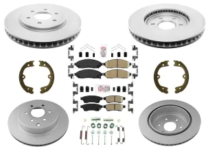 Front & Rear Coated Rotors & AmeriBRAKES Pads For Nissan Pathfinder 2005-2012