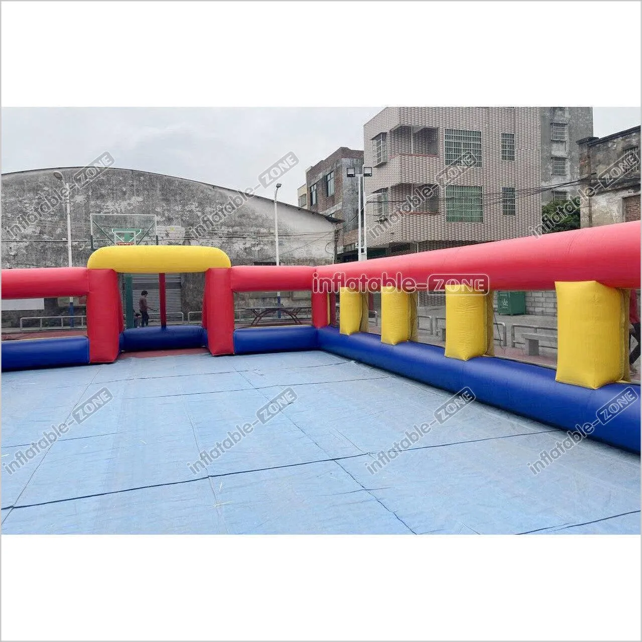 Fun Inflatable Soccer Field Pitch Big Outdoor Sport Game Inflatable Football Soap Court For Playground