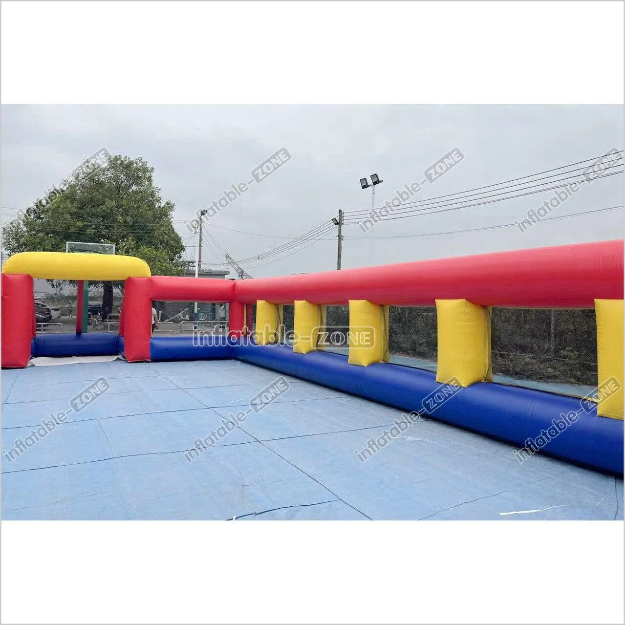 Fun Inflatable Soccer Field Pitch Big Outdoor Sport Game Inflatable Football Soap Court For Playground