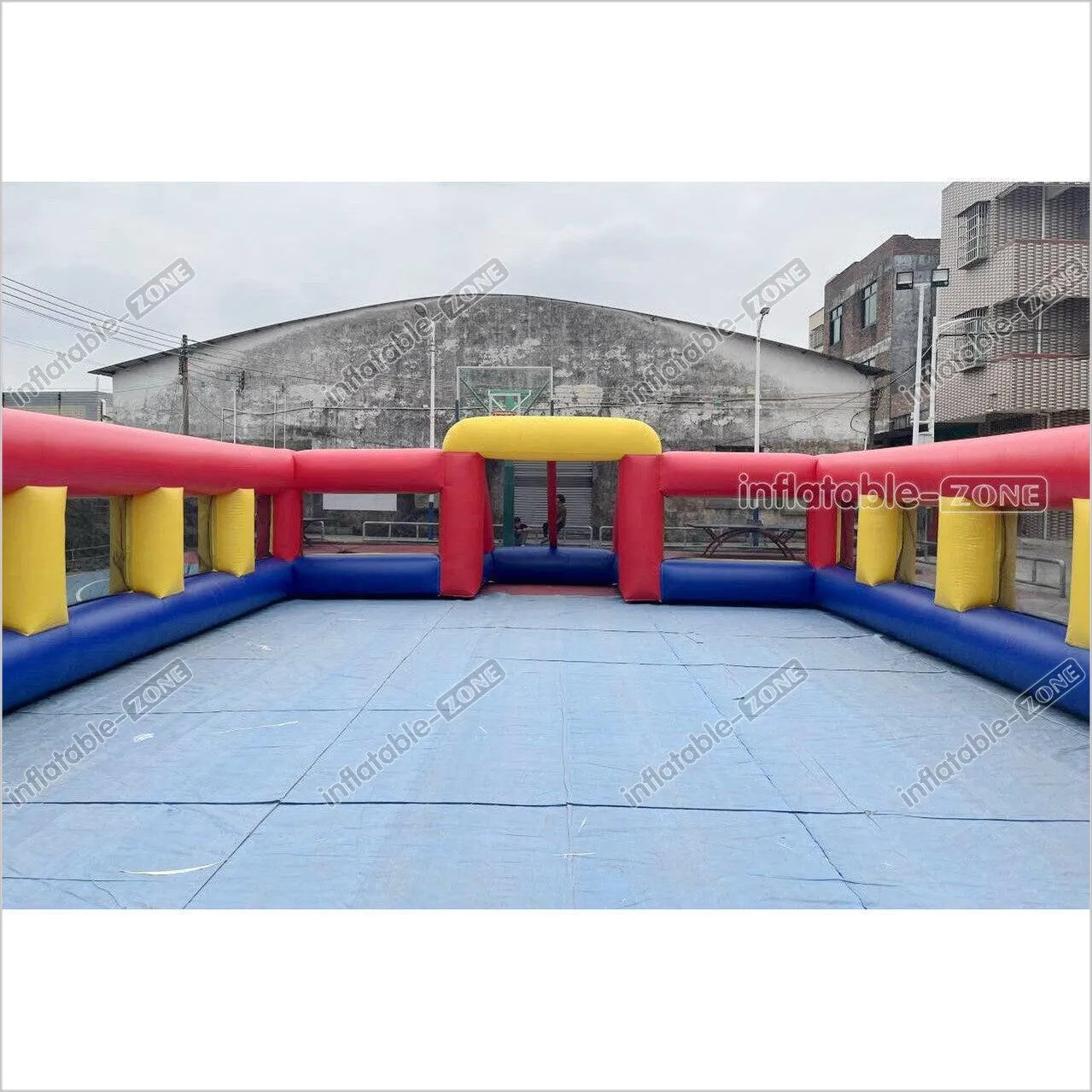 Fun Inflatable Soccer Field Pitch Big Outdoor Sport Game Inflatable Football Soap Court For Playground