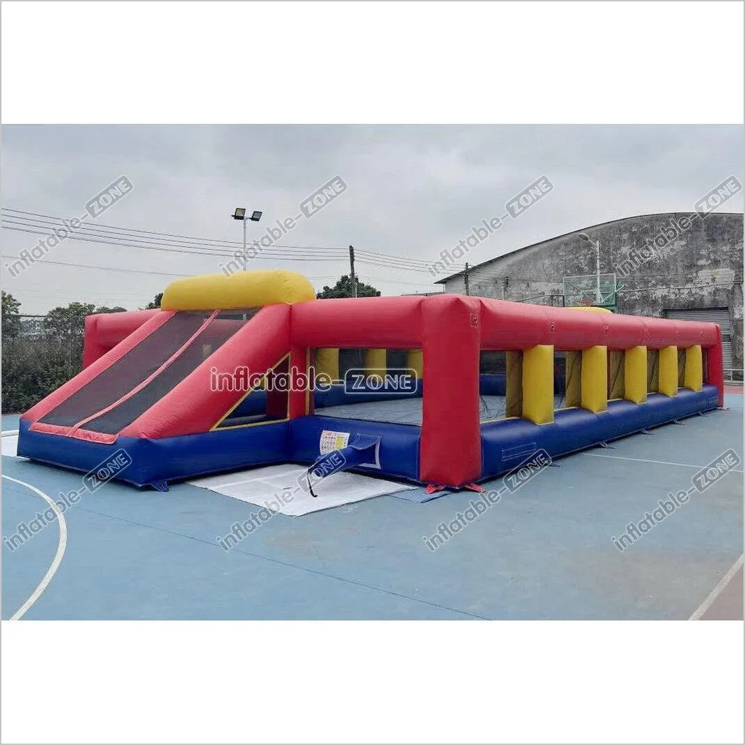 Fun Inflatable Soccer Field Pitch Big Outdoor Sport Game Inflatable Football Soap Court For Playground