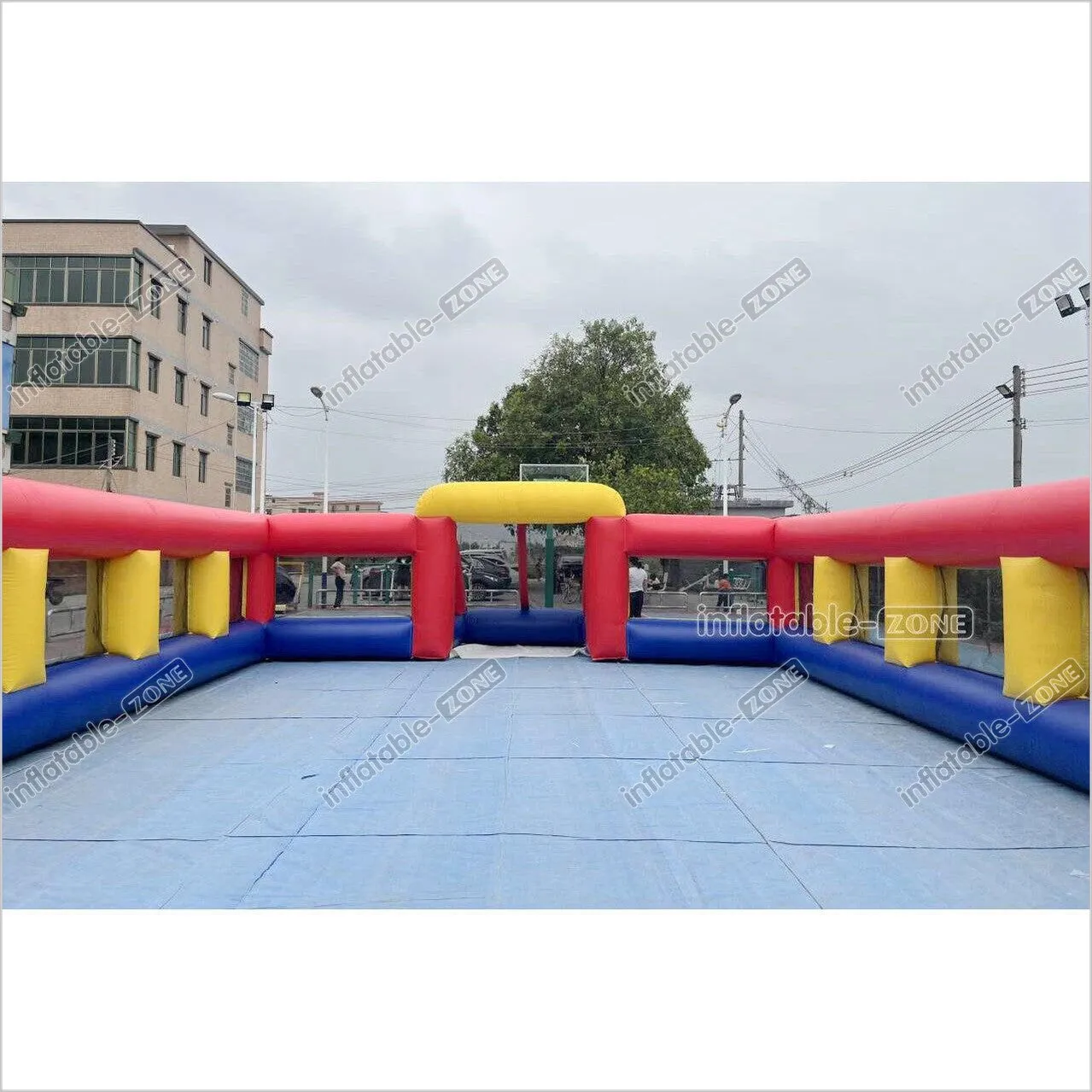 Fun Inflatable Soccer Field Pitch Big Outdoor Sport Game Inflatable Football Soap Court For Playground