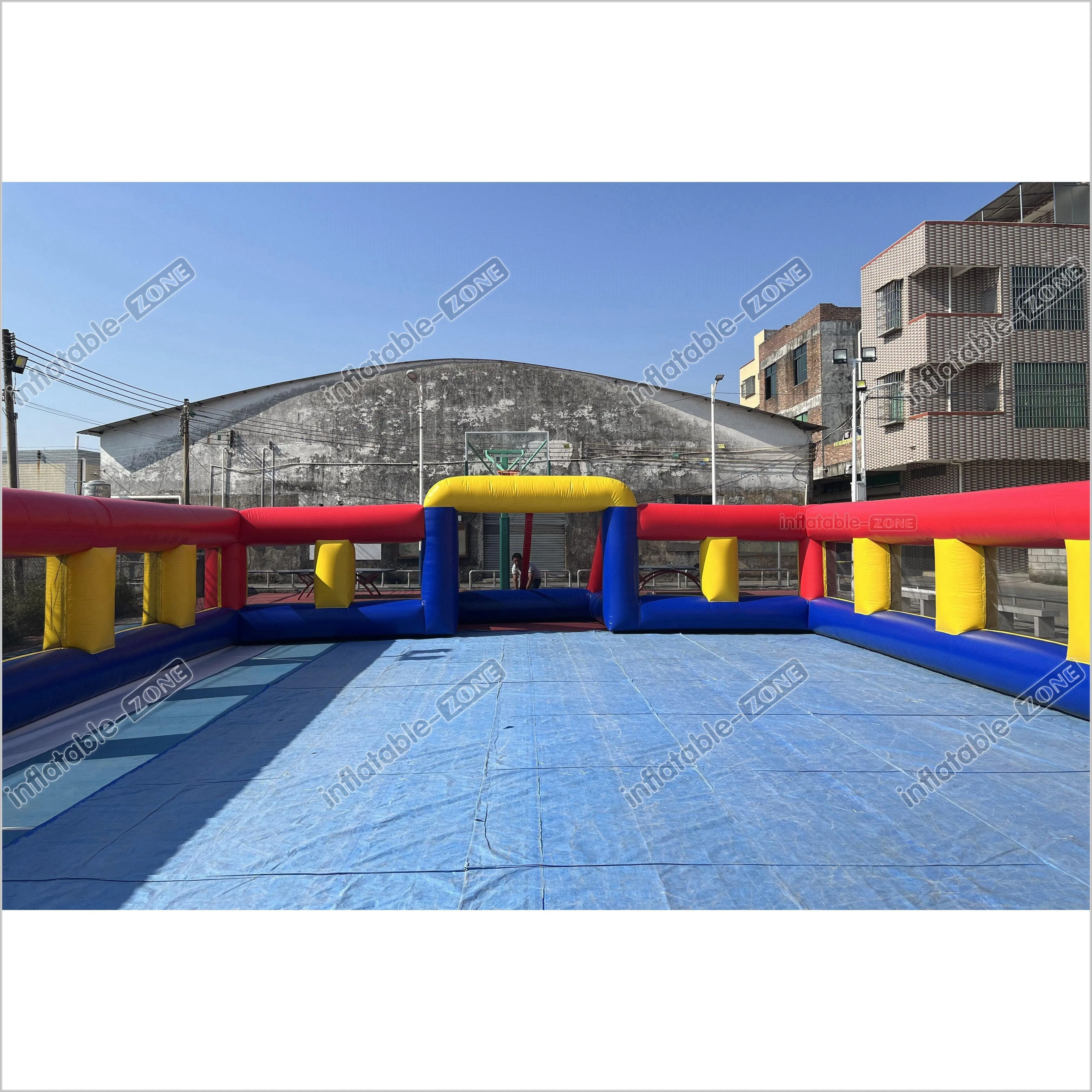 Giant Inflatable Soccer Field Bounce Round Inflatable Football Fun Sports Court