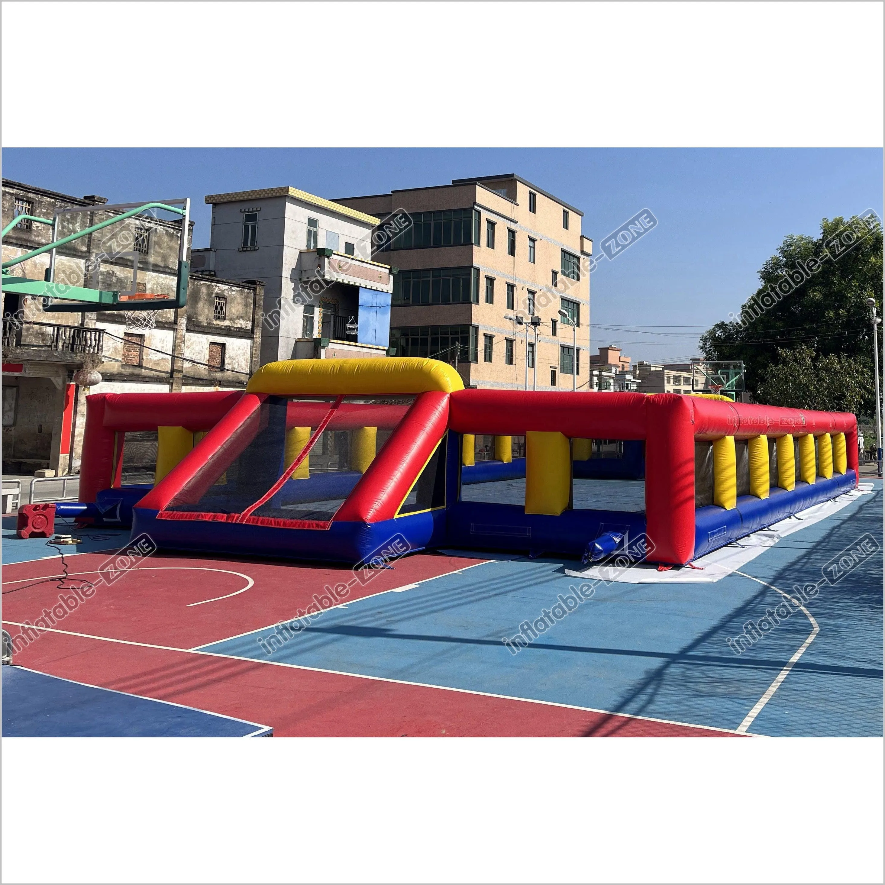 Giant Inflatable Soccer Field Bounce Round Inflatable Football Fun Sports Court