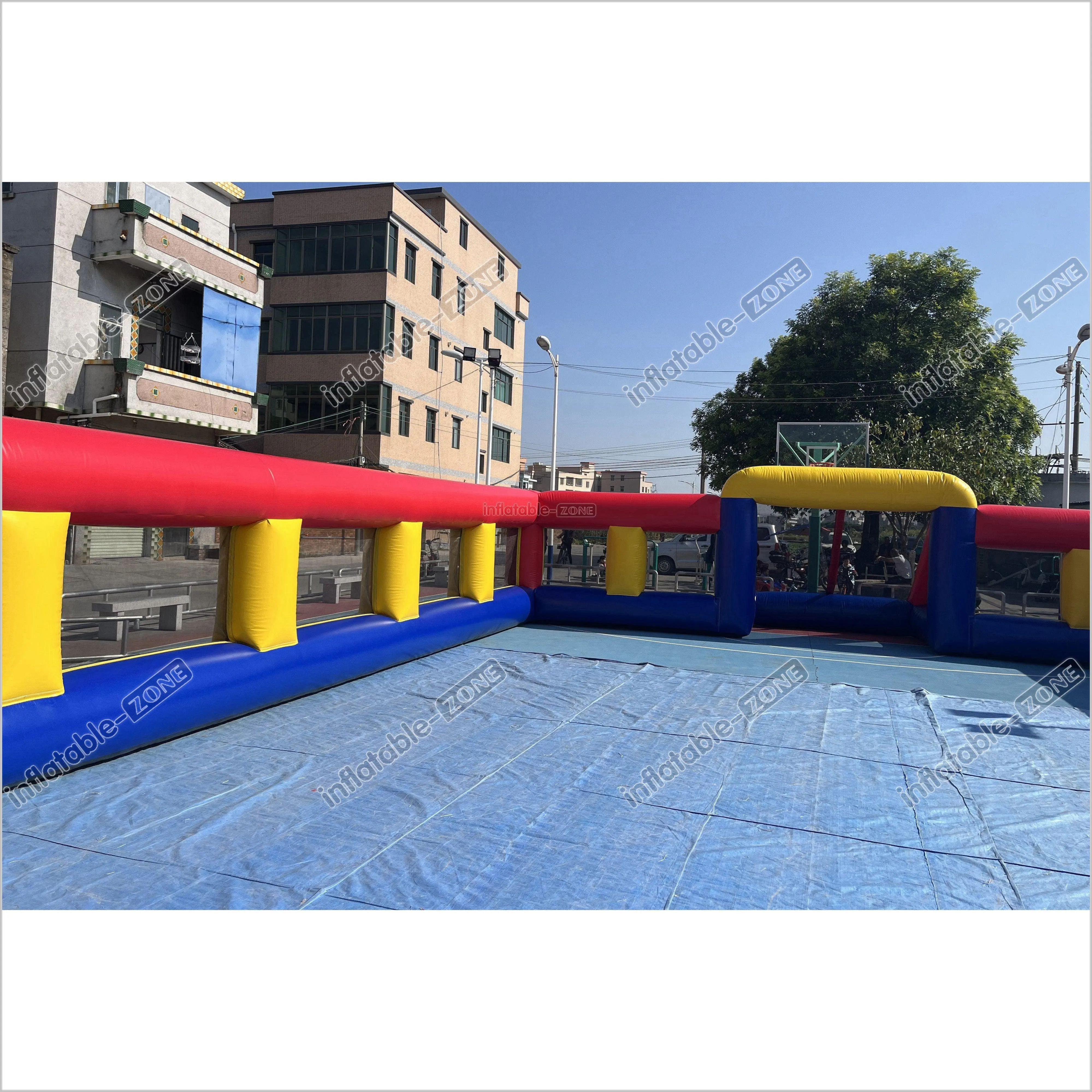 Giant Inflatable Soccer Field Bounce Round Inflatable Football Fun Sports Court