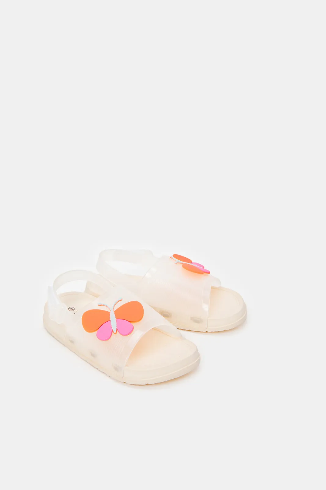 Girls Cream Butterfly Slide