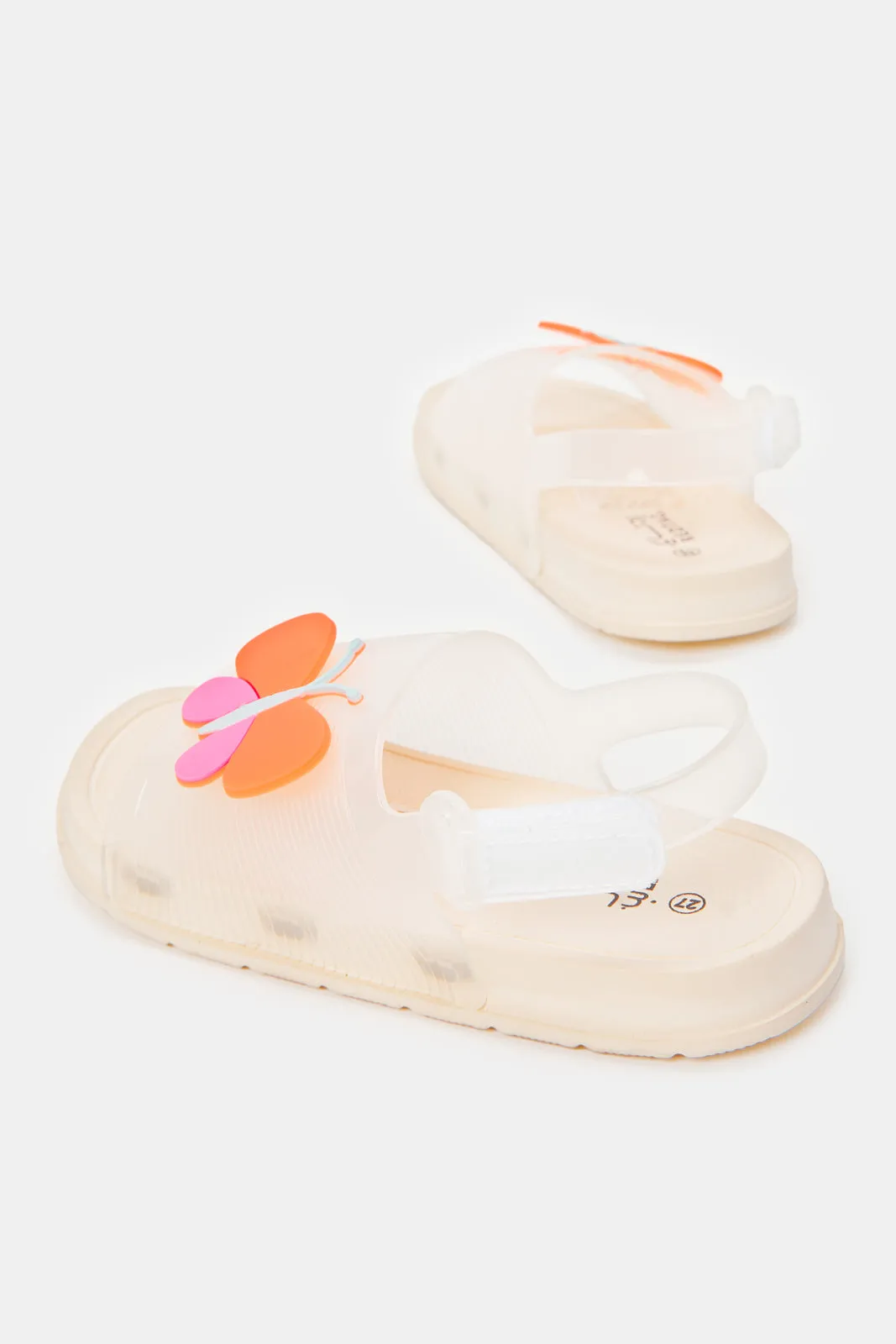 Girls Cream Butterfly Slide