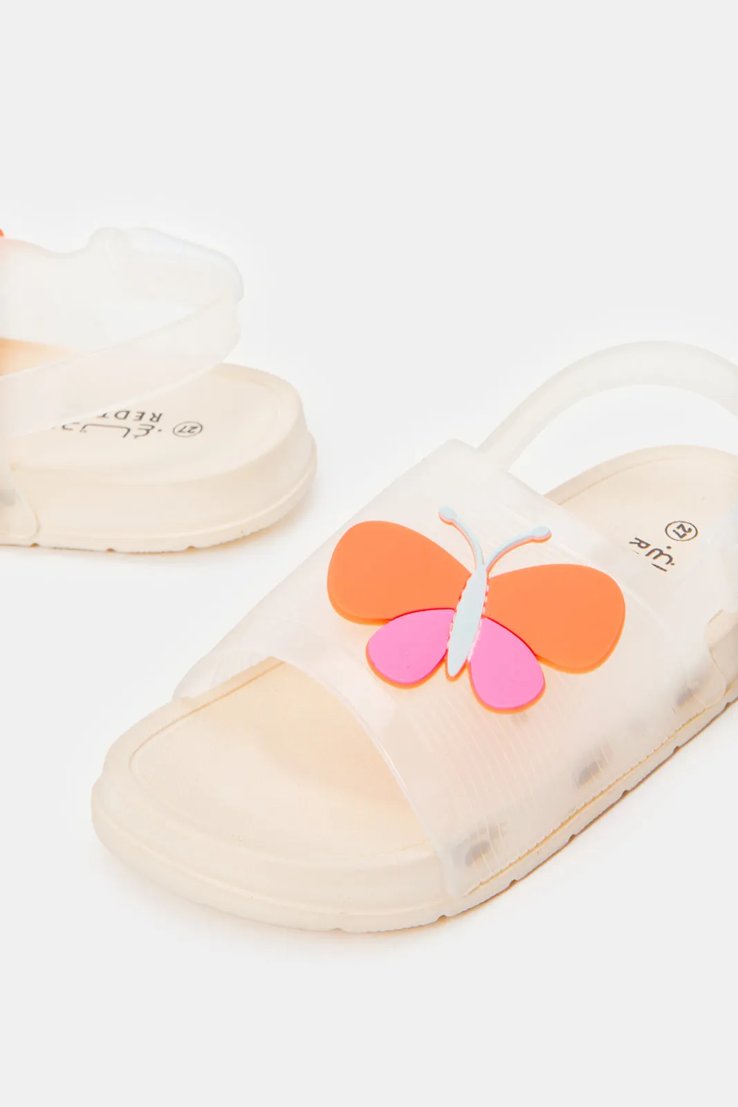 Girls Cream Butterfly Slide