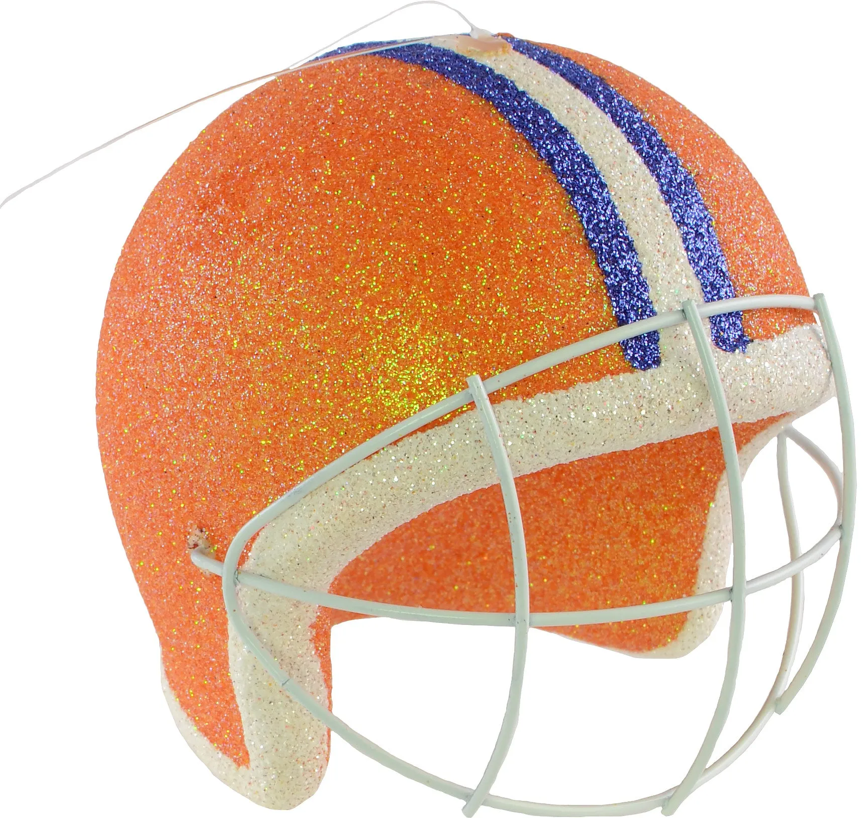 Glitter Football Ornament Assortment: Orange & Blue (Set of 3)