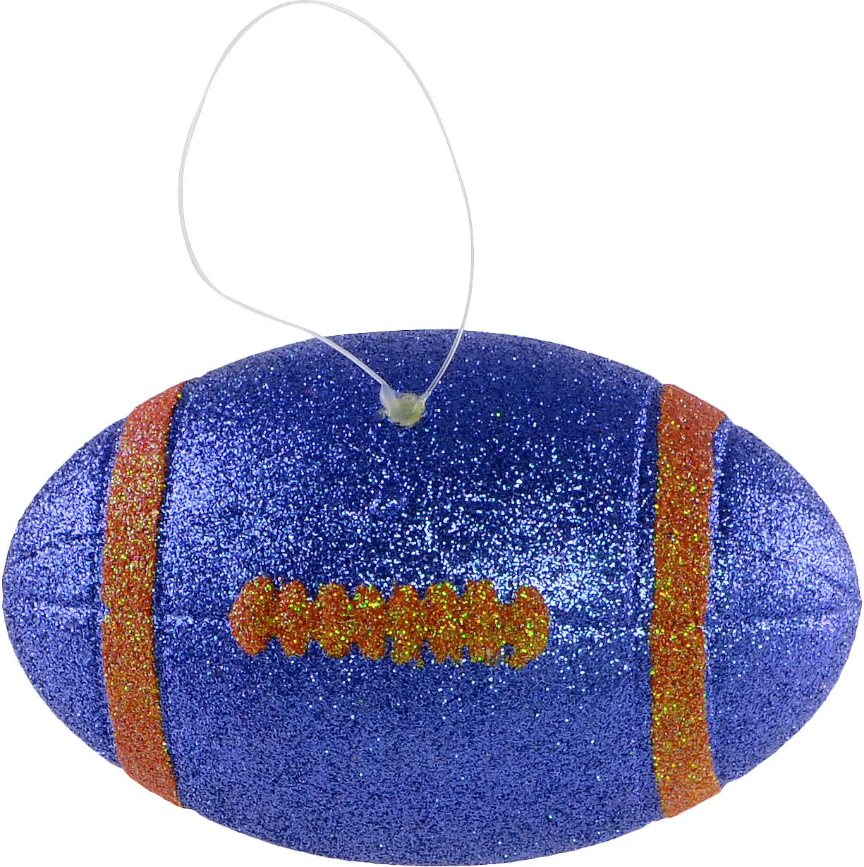 Glitter Football Ornament Assortment: Orange & Blue (Set of 3)