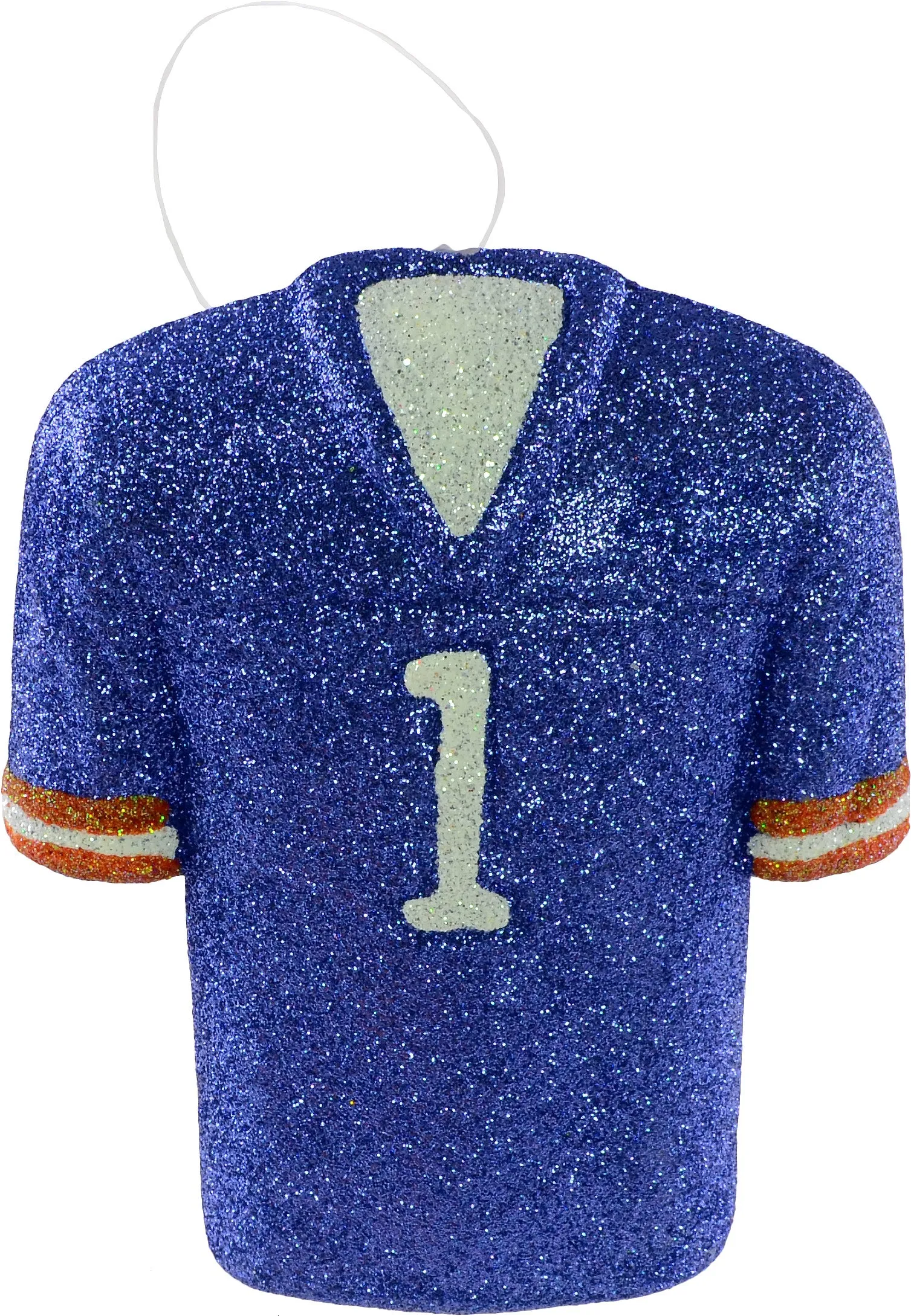 Glitter Football Ornament Assortment: Orange & Blue (Set of 3)