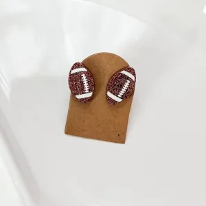 Glitter Football Stud Earrings