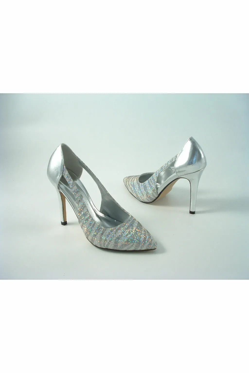 Glitz Shoes Glimmer Glamour N Glitz Metallic Open Side Shoe