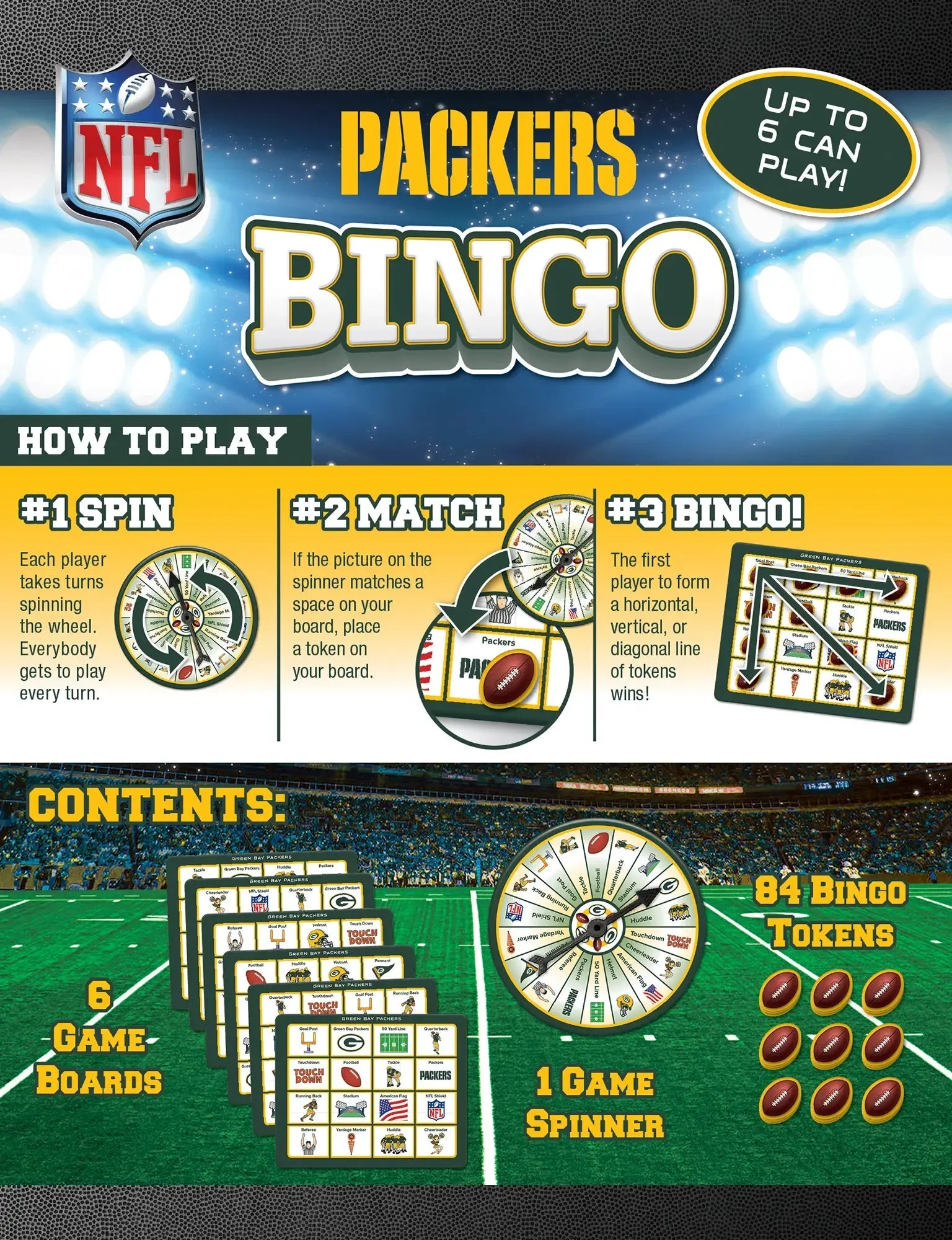 Green Bay Packers Bingo Game