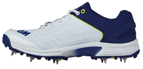 Gunn & Moore Original Spike Senior Cricket Shoes - White/Blue/Yellow