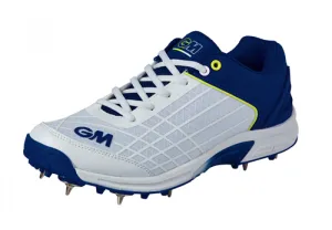 Gunn & Moore Original Spike Senior Cricket Shoes - White/Blue/Yellow