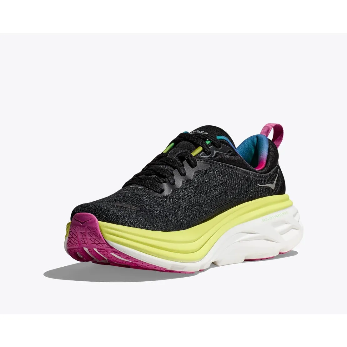 Hoka Men's Bondi 8 (Black/Citrus Glow)