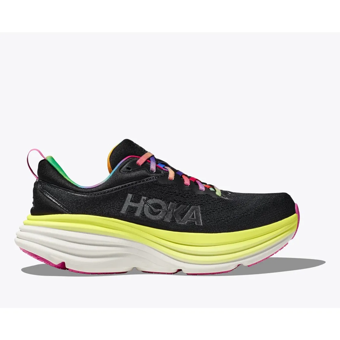 Hoka Men's Bondi 8 (Black/Citrus Glow)