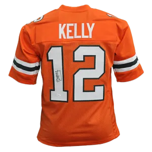 Jim Kelly Autographed college style Football Jersey Orange (Beckett)