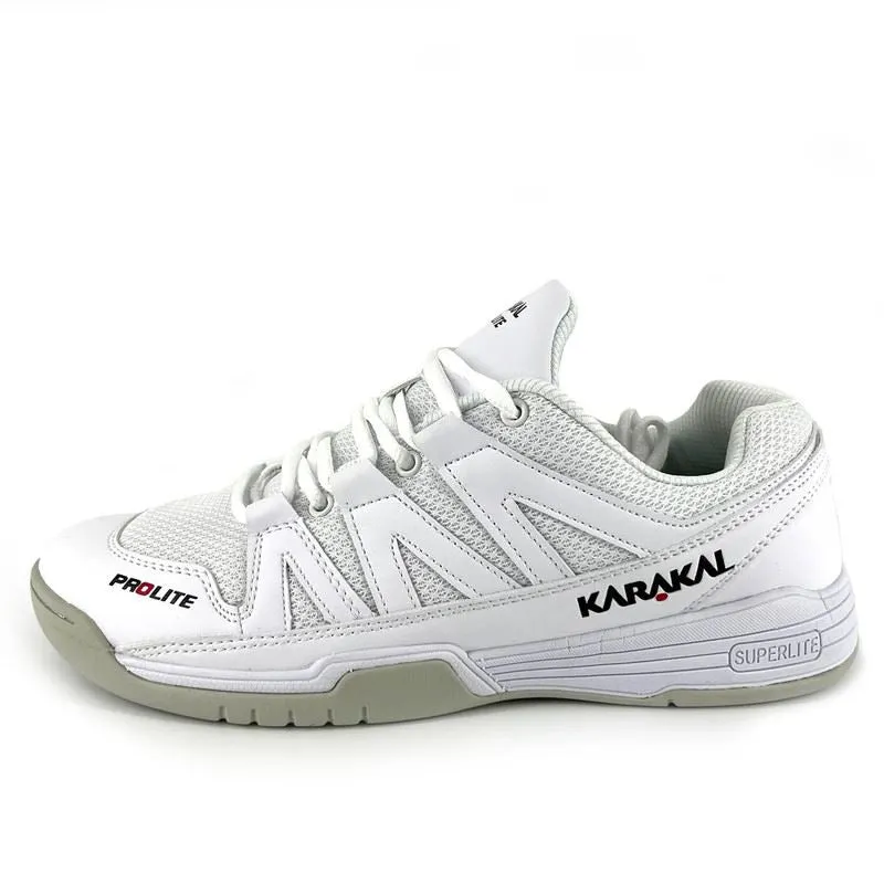 Karakal Pro Lite Indoor Squash Court Shoes Lightweight Non Slip Arch Support White Trainer