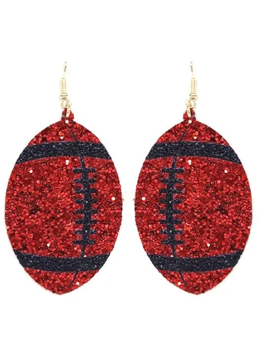 KE8495 Shimmer Football Fish Hook Earrings