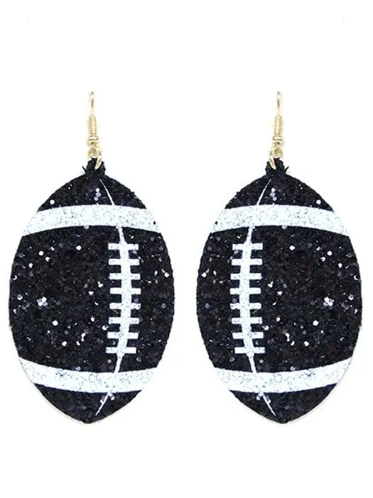 KE8495 Shimmer Football Fish Hook Earrings