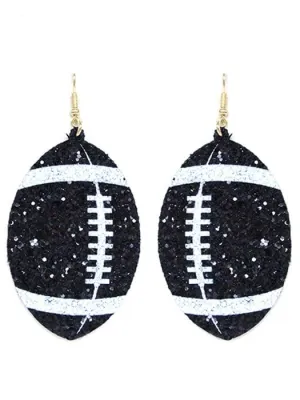 KE8495 Shimmer Football Fish Hook Earrings