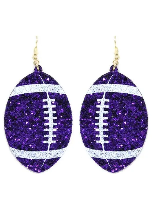 KE8495 Shimmer Football Fish Hook Earrings