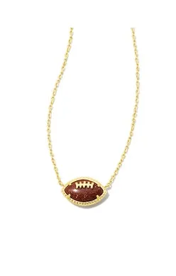 Kendra Scott Football Necklace Gold Orange Goldstone