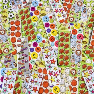 Kicko Assorted Mini Stickers - 500 Pack - for Rewards, Party Favors, Game Prizes, Novelty