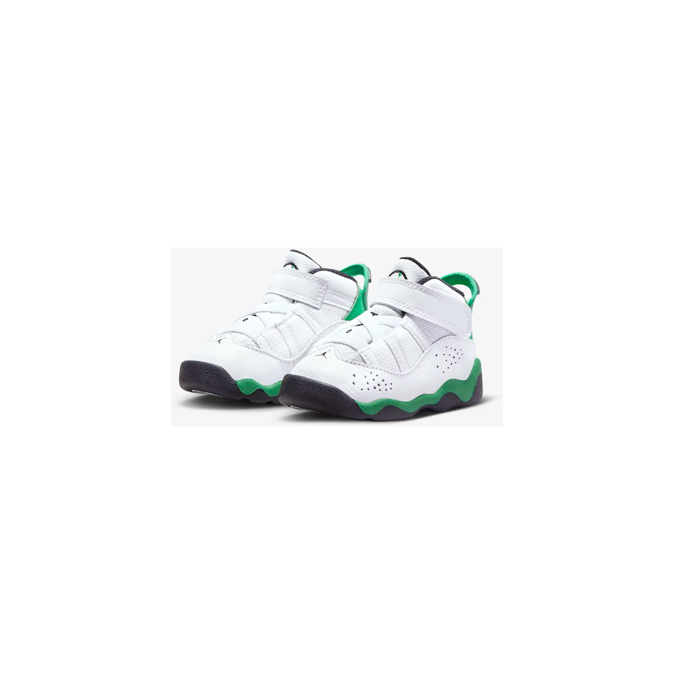 Kid's Jordan 6 Rings TD Shoes - White / Black / Lucky Green