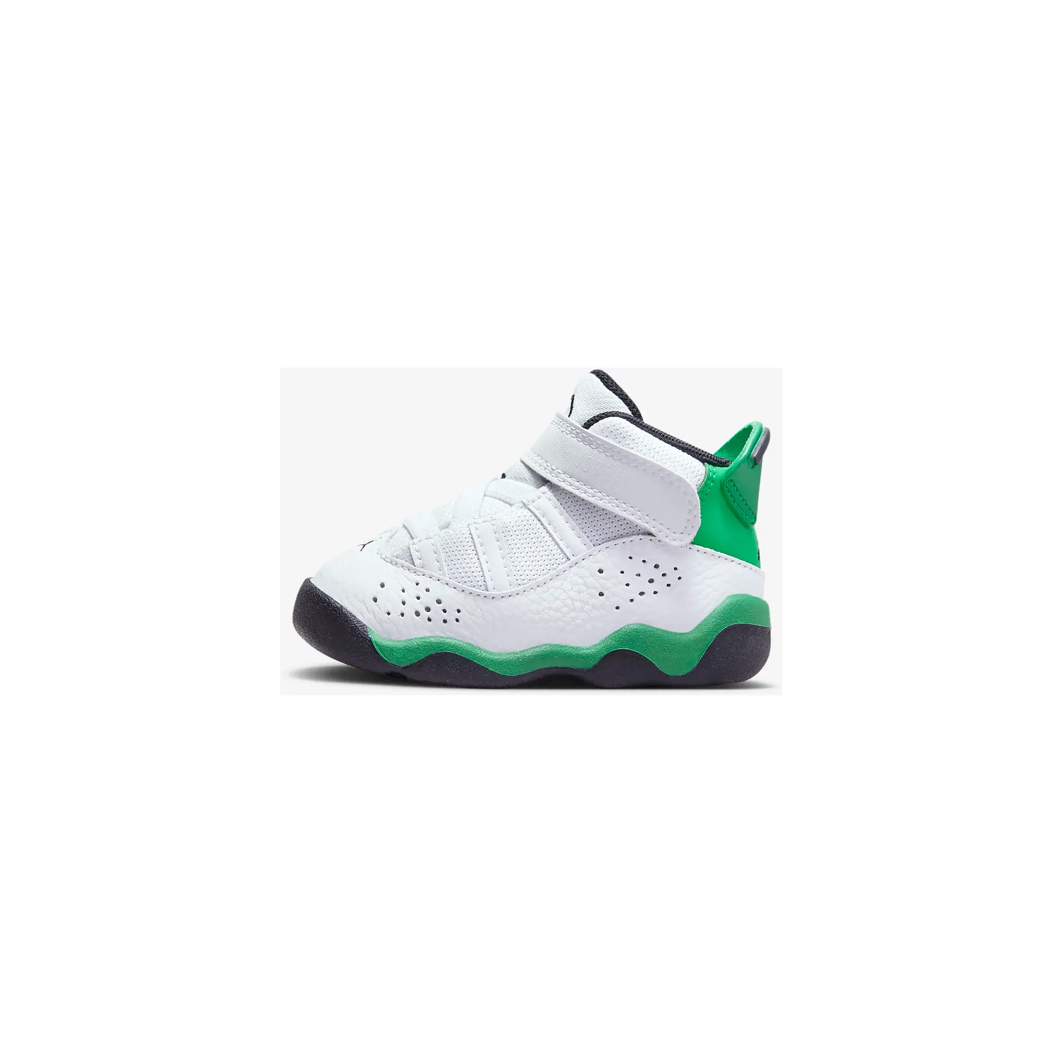 Kid's Jordan 6 Rings TD Shoes - White / Black / Lucky Green