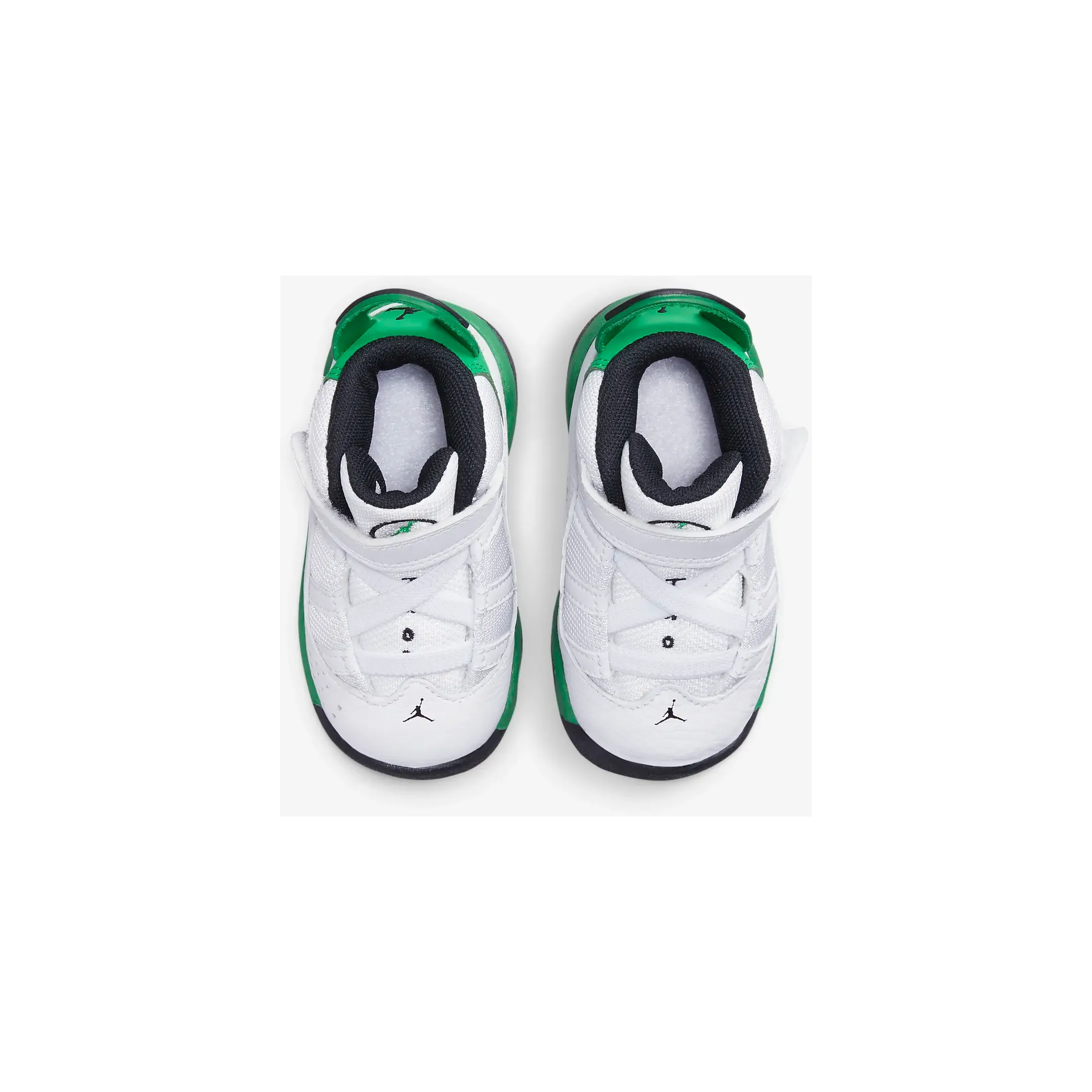 Kid's Jordan 6 Rings TD Shoes - White / Black / Lucky Green