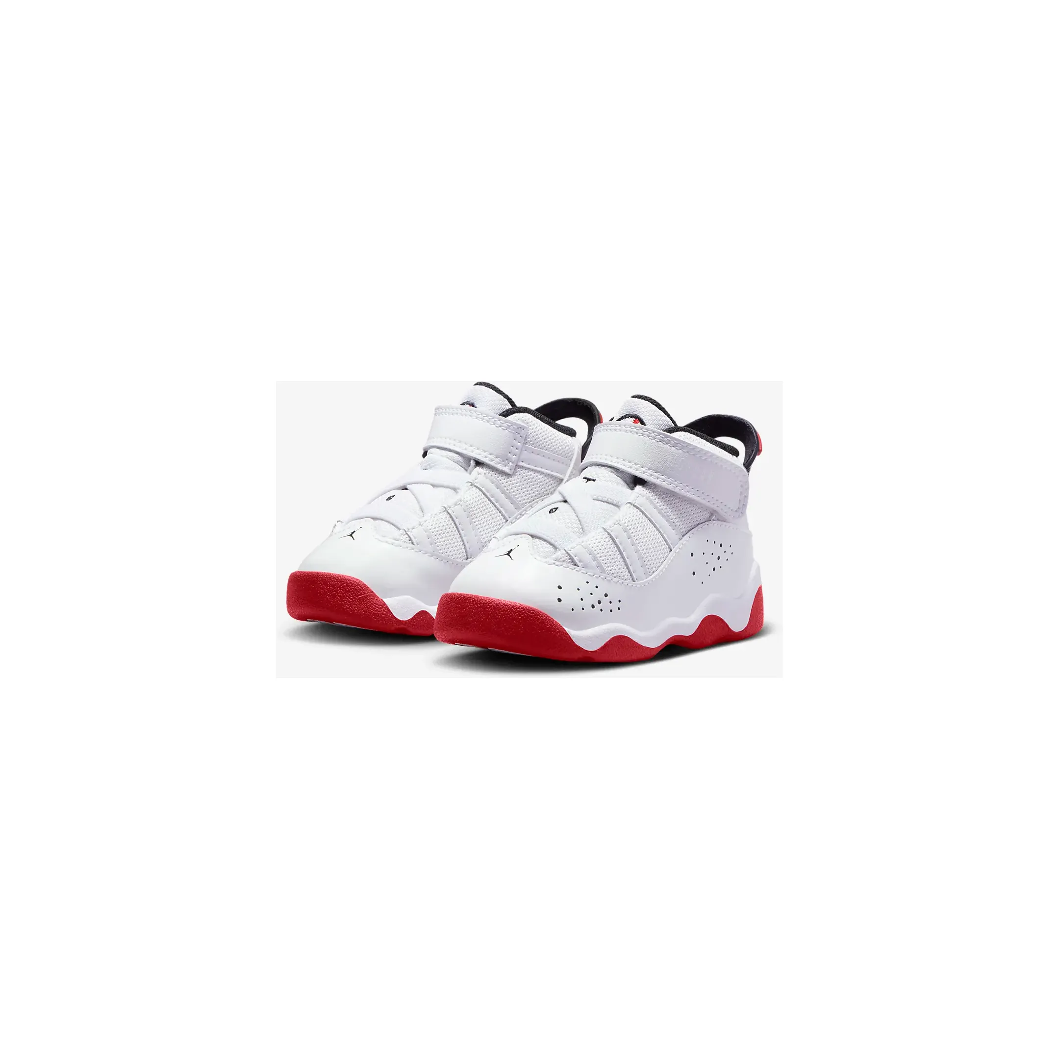 Kid's Jordan 6 Rings TD Shoes - White / Black / University Red