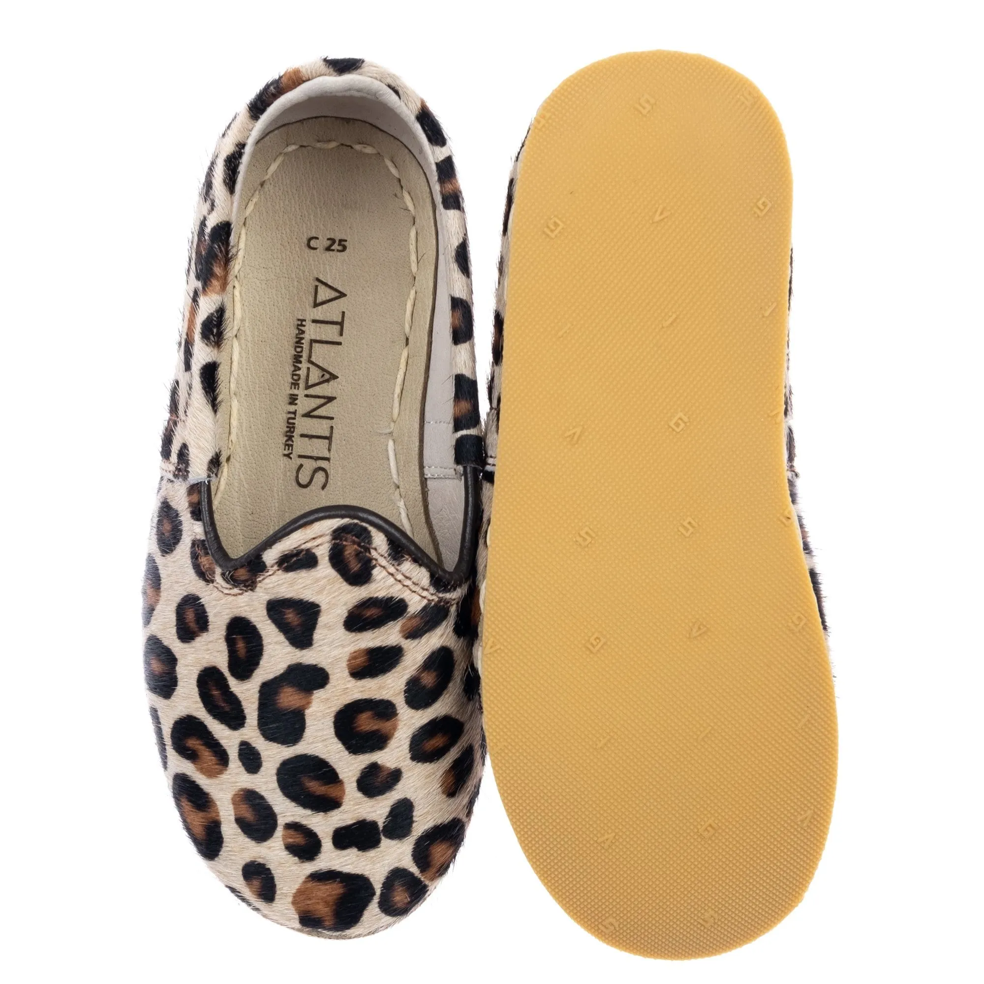 Kids Leopard Leather Shoes