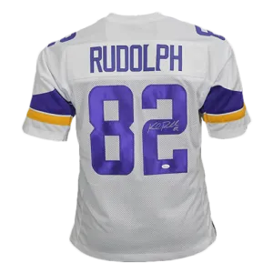 Kyle Rudolph Autographed Pro Style Football Jersey White (JSA)