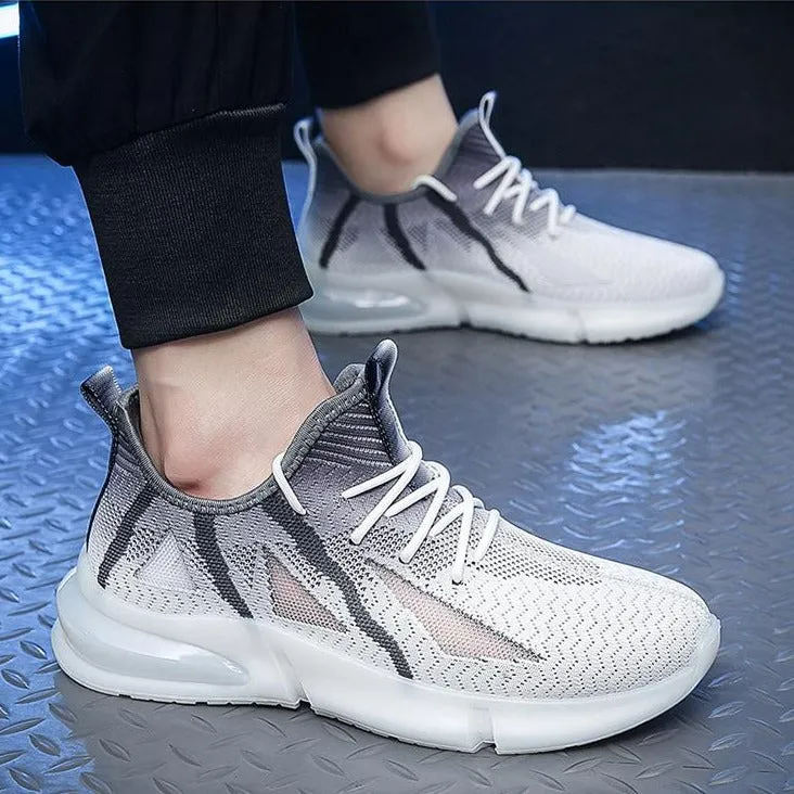 Lace-up Front Knit Running Shoes