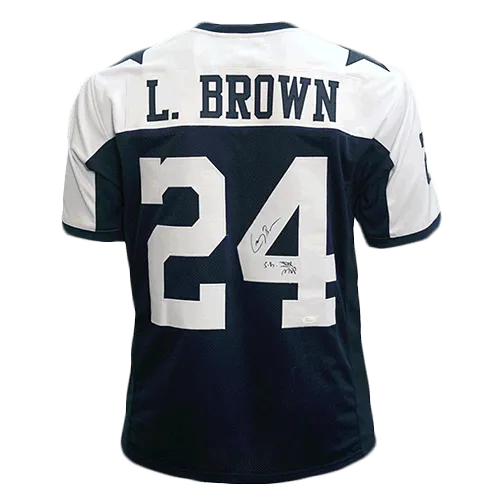 Larry Brown Dallas Cowboys Autographed Football Jersey Thanksgiving (JSA)