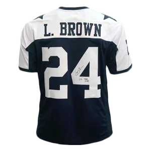 Larry Brown Dallas Cowboys Autographed Football Jersey Thanksgiving (JSA)