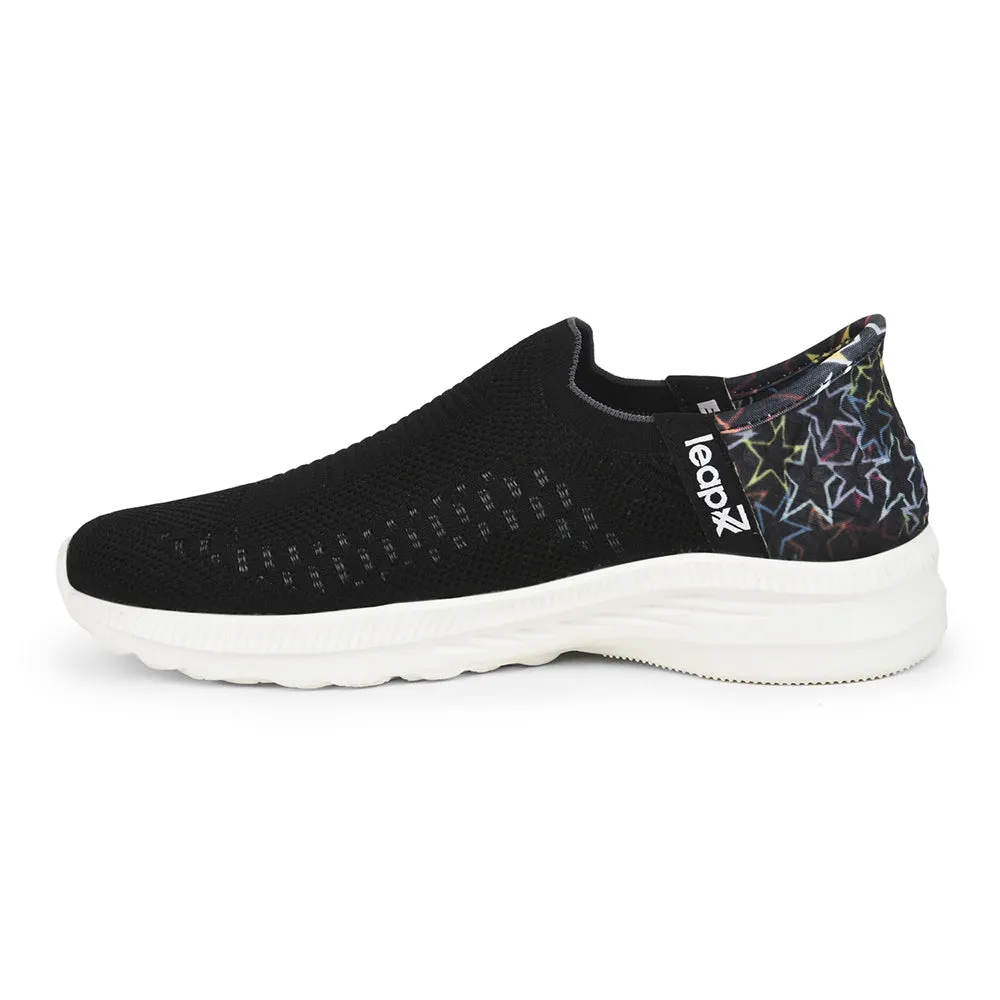 Leap7x Non Lacing Black Casual Slip on Shoes For Women EAZY By Liberty