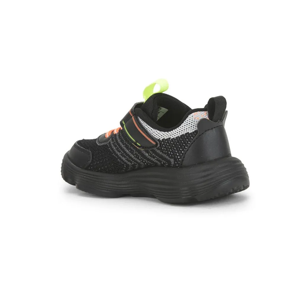 Leap7x Sports Non Lacing Shoe For Kids (Black) RUSH-1 By Liberty