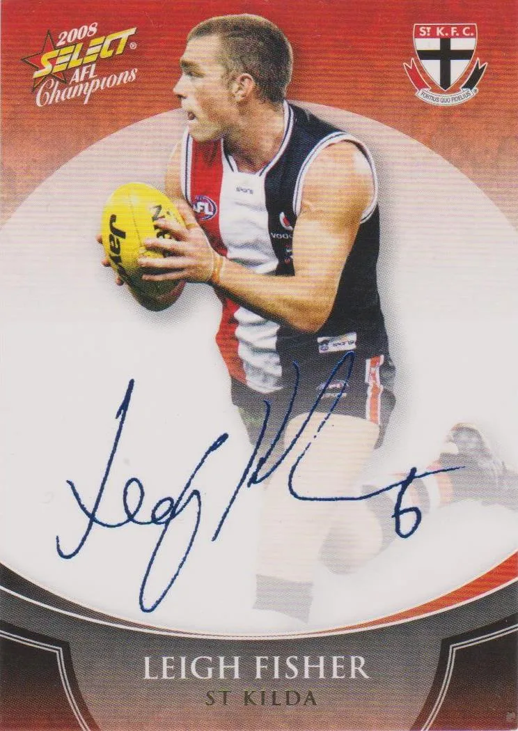 Leigh Fisher, Blue Foil Signature, 2008 Select AFL Champions