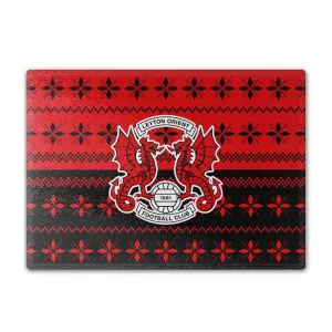 Leyton Orient Knitted Halves Christmas Chopping Board